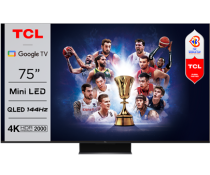 TCL 75C845 75'' 4K Mini-LED 144hz TV with QLED, Google TV and 2.1 Onkyo sound system